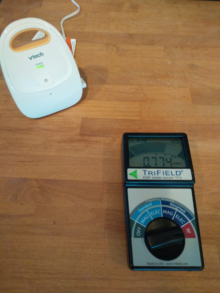 emf meter measuring baby monitor signals